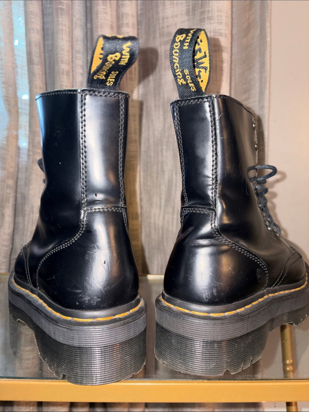 Dr. Martens Jadon Black Platform Lace-Up Boots with Zipper-Ladies’ 9, Men’s 8 - Picture 6 of 8